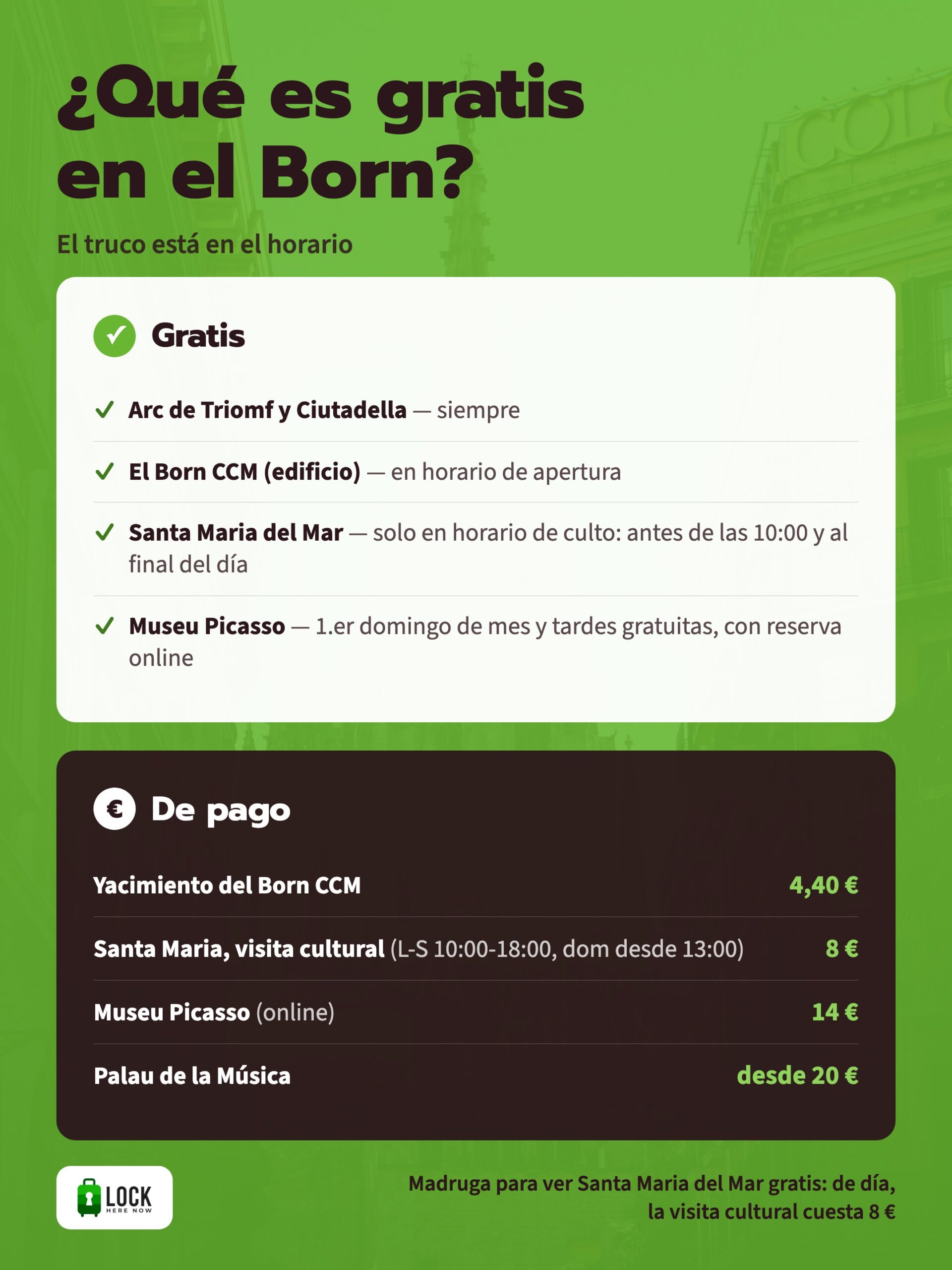 Qué es gratis en el Born de Barcelona y a qué horas frente a lo que se paga: Born CCM, Santa Maria del Mar, Museu Picasso y Palau de la Música