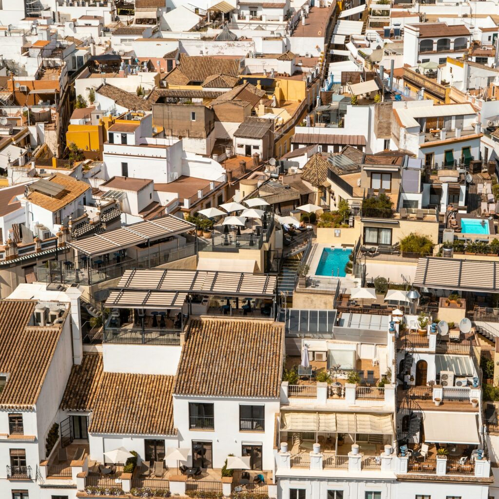 Vista aérea de los tejados del centro de Sevilla